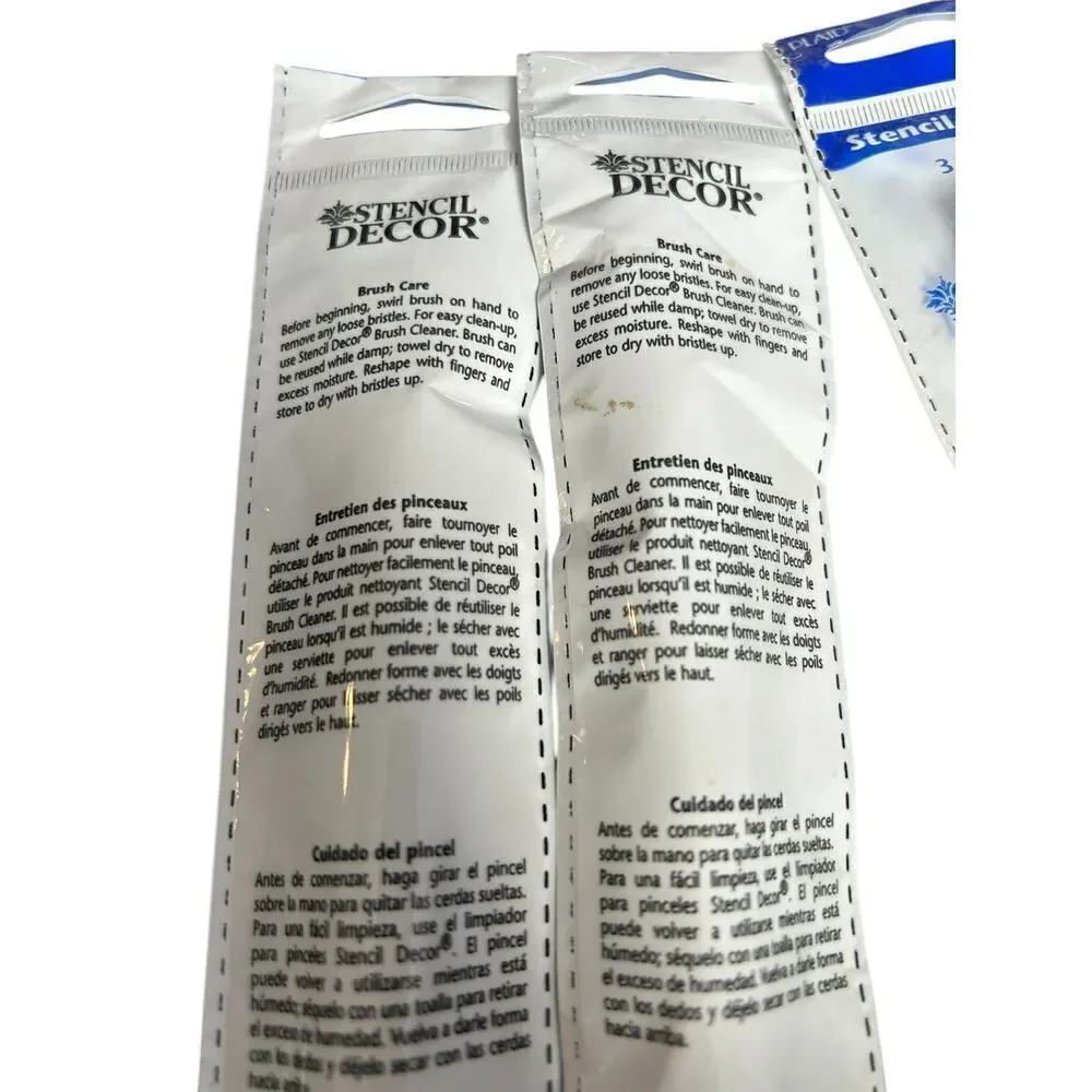 Plaid 3/4 inch Stencil Brush Stencil Decor Set of 5 New